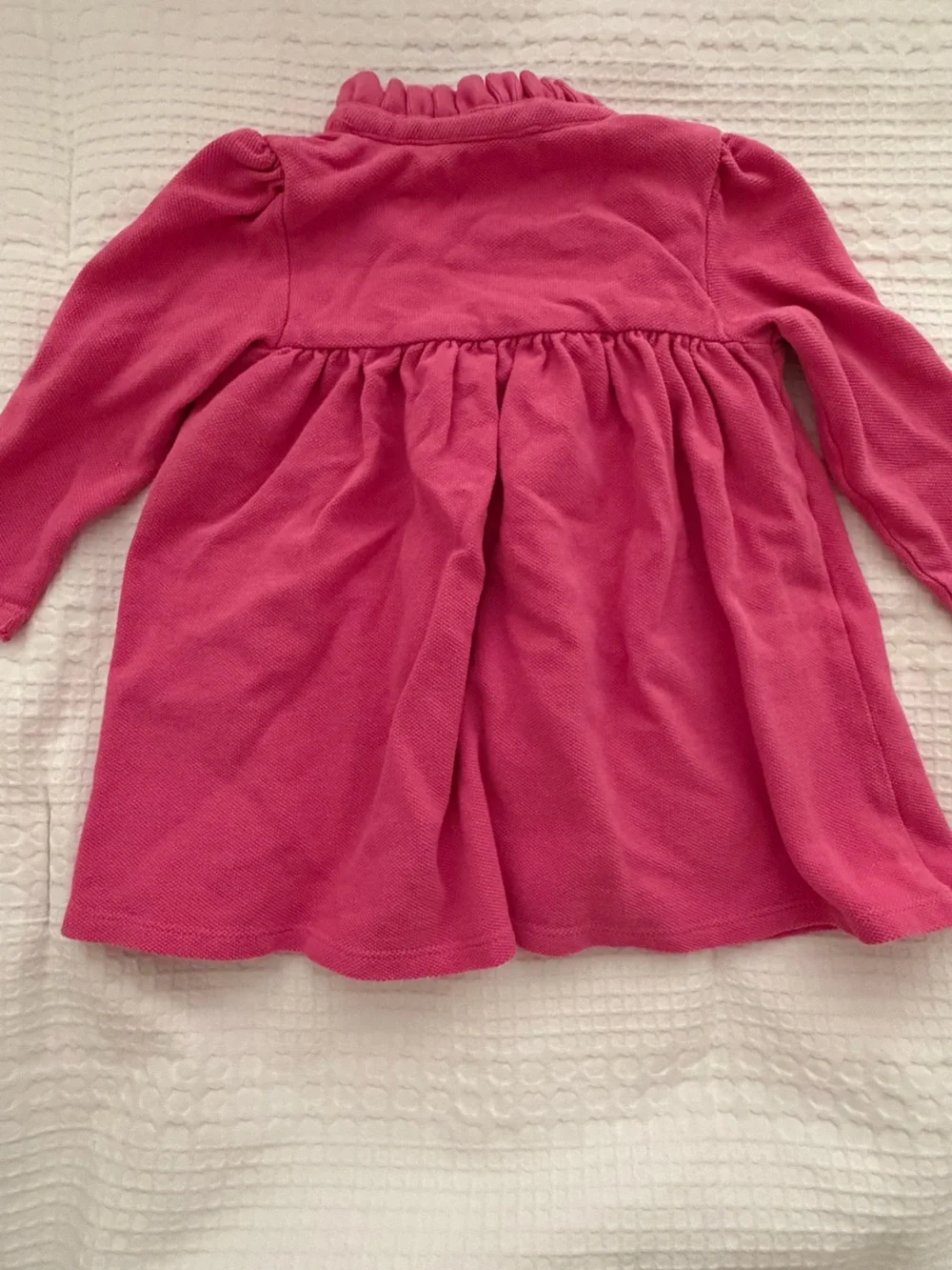 Ralph Lauren Pink Knit Polo Dress with Blue Trim Detail